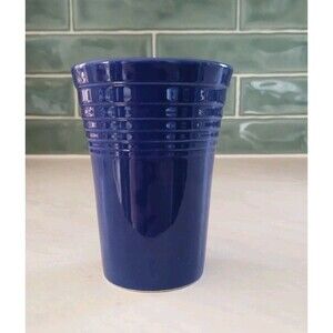 Fiesta Water Tumbler Cobalt Vintage Homer Laughlin Art Deco Pottery Drinkware